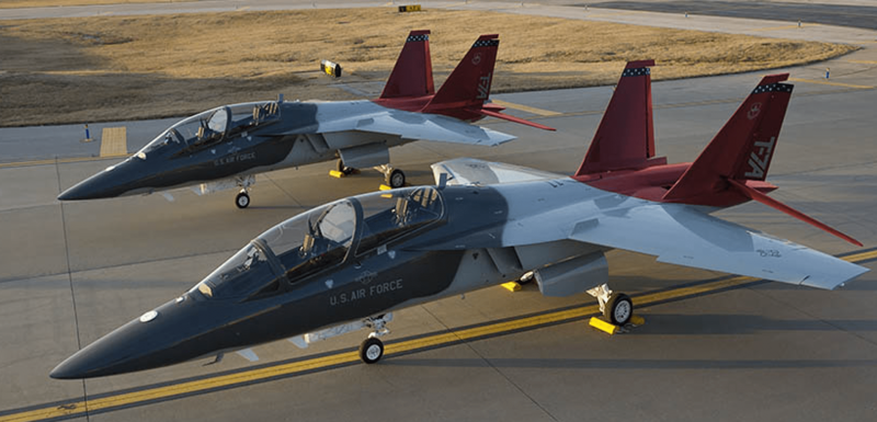 T-7A Red Hawk jet trainer in flight
